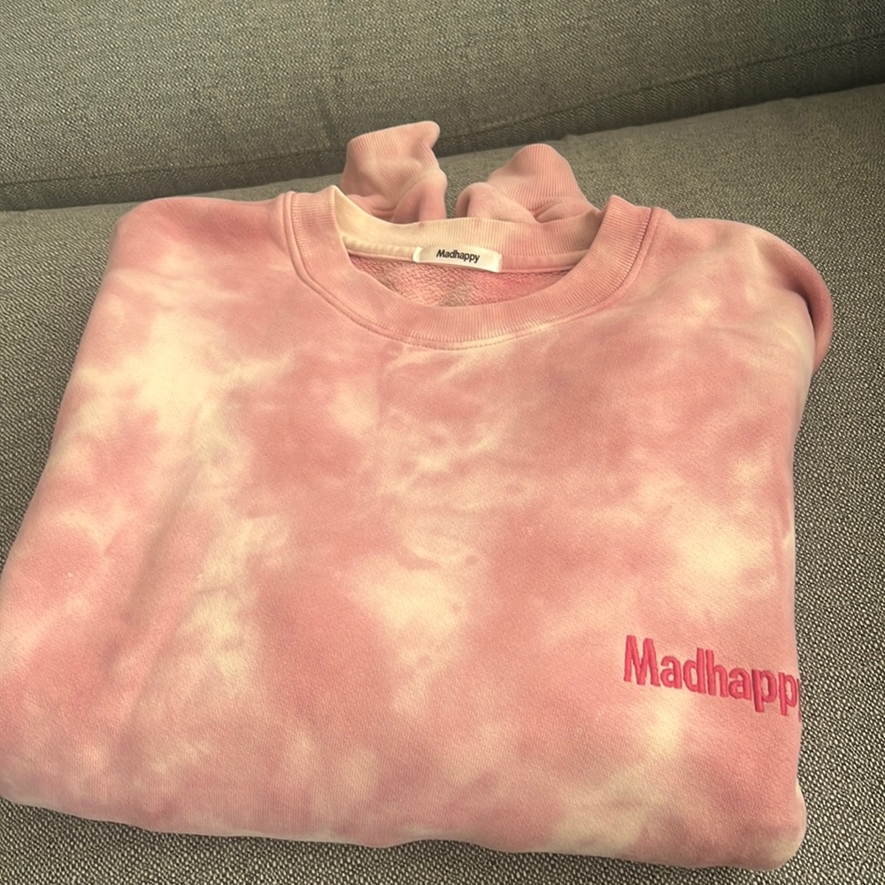 MADHAPPY HAZE TIE-DYE HERITAGE CREWNECK - BLUSH